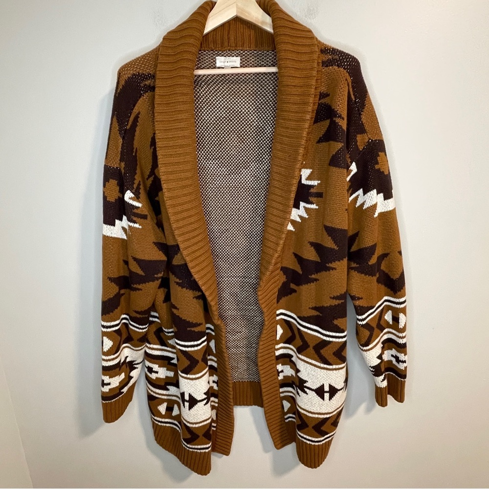 Lucky Brand Aztec Cardigan With Pockets Size 2XL